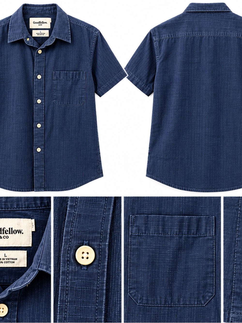 Goodfellow & Co Short-Sleeve Button-Down in Indigo